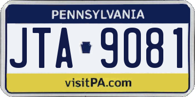 PA license plate JTA9081