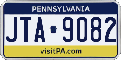 PA license plate JTA9082