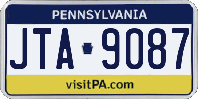 PA license plate JTA9087