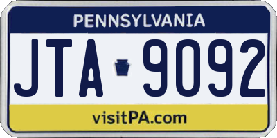 PA license plate JTA9092