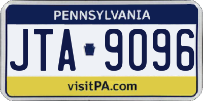 PA license plate JTA9096
