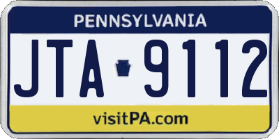 PA license plate JTA9112
