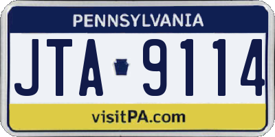 PA license plate JTA9114