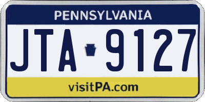 PA license plate JTA9127