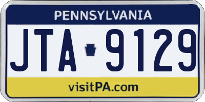 PA license plate JTA9129