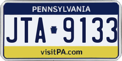 PA license plate JTA9133