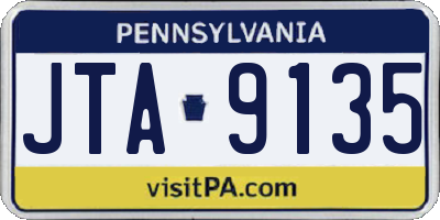 PA license plate JTA9135