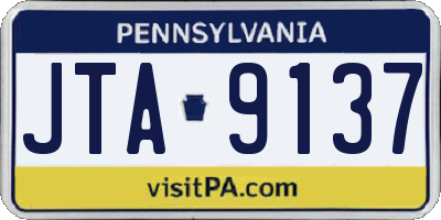 PA license plate JTA9137