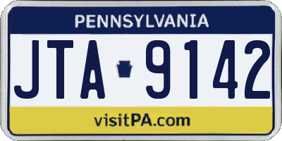 PA license plate JTA9142