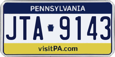 PA license plate JTA9143