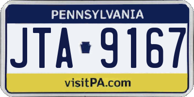PA license plate JTA9167