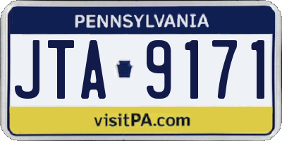 PA license plate JTA9171
