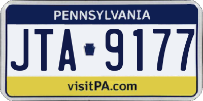 PA license plate JTA9177