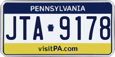PA license plate JTA9178