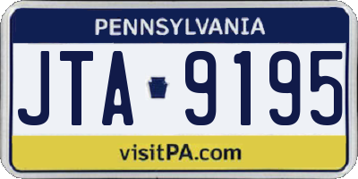 PA license plate JTA9195