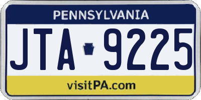 PA license plate JTA9225