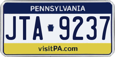 PA license plate JTA9237