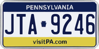 PA license plate JTA9246