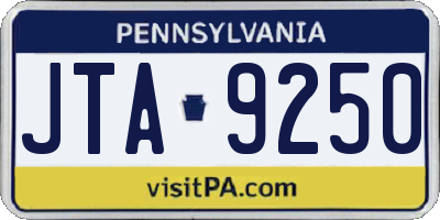 PA license plate JTA9250