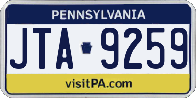 PA license plate JTA9259