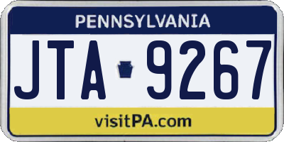 PA license plate JTA9267