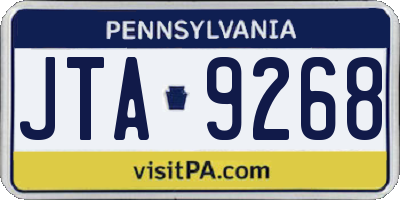 PA license plate JTA9268