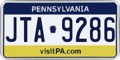 PA license plate JTA9286