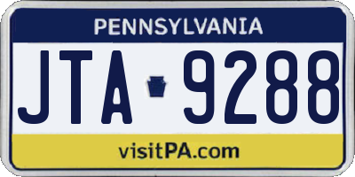 PA license plate JTA9288