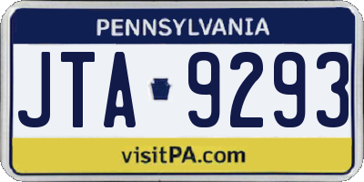 PA license plate JTA9293