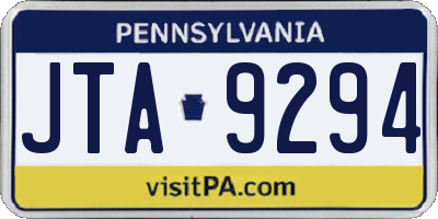 PA license plate JTA9294