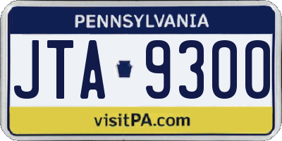 PA license plate JTA9300