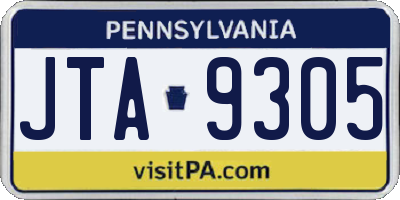 PA license plate JTA9305