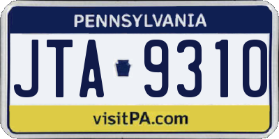 PA license plate JTA9310