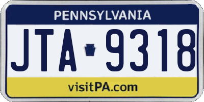 PA license plate JTA9318