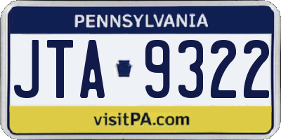 PA license plate JTA9322
