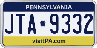PA license plate JTA9332