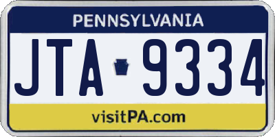 PA license plate JTA9334