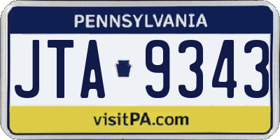 PA license plate JTA9343