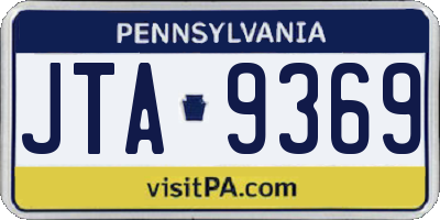 PA license plate JTA9369