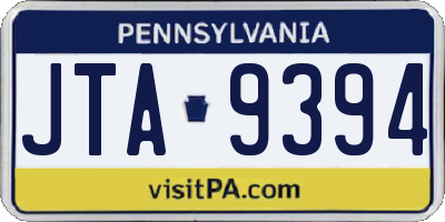 PA license plate JTA9394