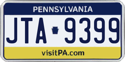 PA license plate JTA9399