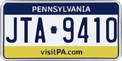 PA license plate JTA9410
