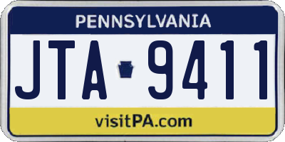 PA license plate JTA9411