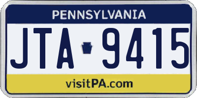 PA license plate JTA9415