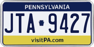 PA license plate JTA9427