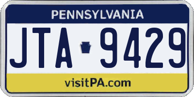PA license plate JTA9429