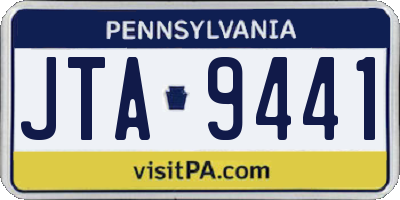 PA license plate JTA9441