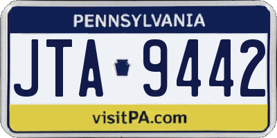 PA license plate JTA9442