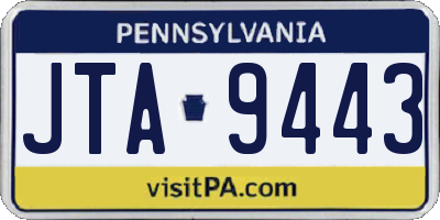 PA license plate JTA9443