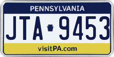 PA license plate JTA9453